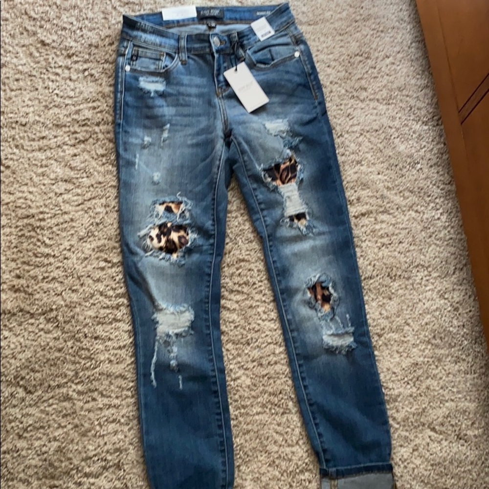 Judy Blue leopard patch Jeans